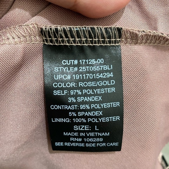 Beautiful Girl’s Large Dress in Rose/Gold, Black with Mesh Neckline - Picture 5 of 6